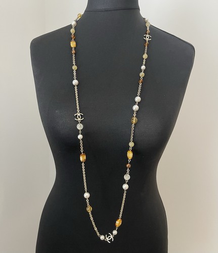 Chanel gold tone necklace - tone, cc