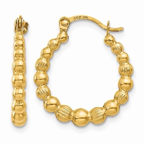 Real 14kt yellow gold beaded - 14kt,