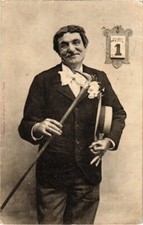 Old postcard AK men - April 1