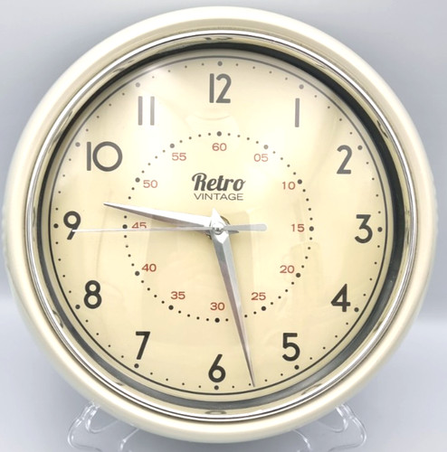 Retro vintage wall clock cream - retro,