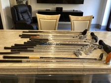 A set of golf clubs with