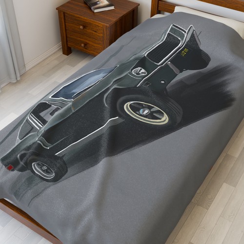 Gray velveteen plush blanket - plush,