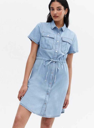 Ladies pale blue denim tie - ladies,