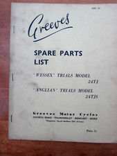 Greeves Wessex trials 24TJ, Anglian 24 TJS parts list