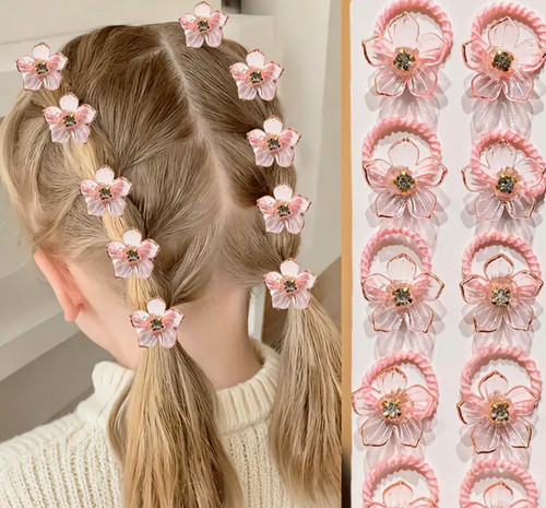 Pink flower hair - pink, with