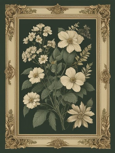 Vintage botanical english - vintage,