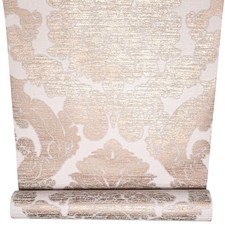 Rose Gold Damask Wallpaper Textured Shimmer Metallic Thick Heavy Quality Feature