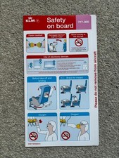 KLM BOEING 777-300 SAFETY CARD