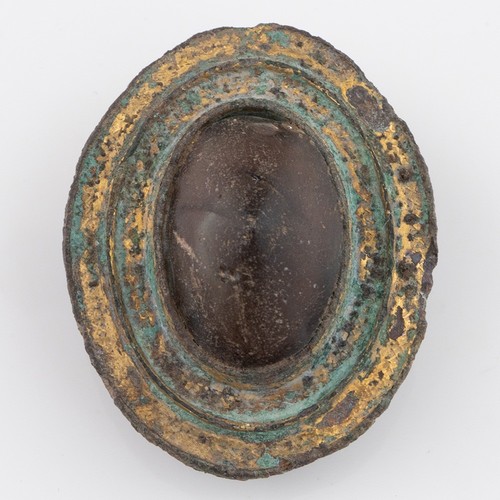 Roman gilded plate brooch - roman,
