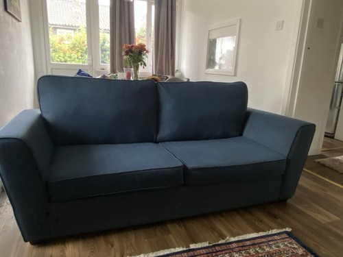Three seater used blue sofa - seater,