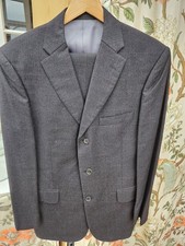 Gieves & Hawkes Mens Grey Check Wool Suit 40R Chest  in Very Good Used Condition