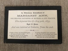 Victorian memorial Card