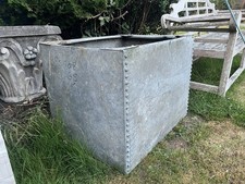 Vintage Rivited Galvanised Water Tank 29x22x22