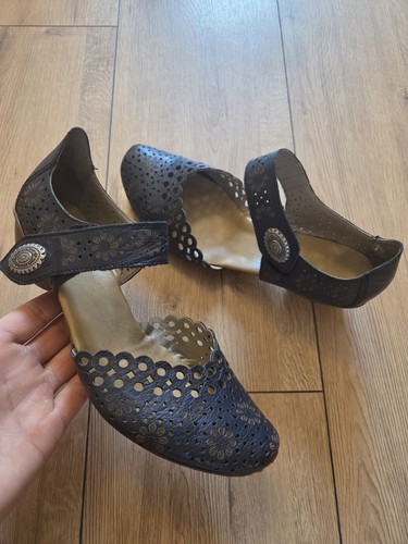 Rieker mirjam navy blue laser - rieker,
