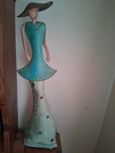 Tin lady ornament tall - ornament, 21"