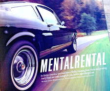 SHELBY MUSTANG HERTZ HIRE CAR - FRAMEABLE ORIGINAL CLASSIC CAR ROAD TEST REVIEW