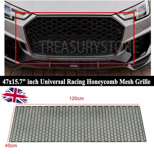 Hood grille black hexagon - grille, 47"