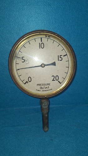 Antique pressure gauge brass - pressure,