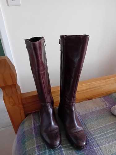 Brown leather riding boots