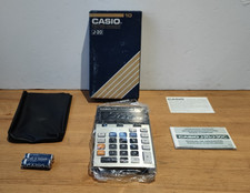 Boxed Casio J-20 Electronic Calculator + Case - Vintage - Working - Prop/Decor