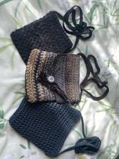 THE SAK CROCHET XBODY BAG & SMALL BLACK & BLUE CROCHET XBODY BAGS