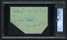 Elizabeth Taylor d2011 signed autograph 3x4 cut American Actress PSA Slabbed