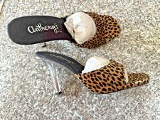Anthonys By Tony Lepoard Print Sandle Slipper Uk size 6 4" Heel