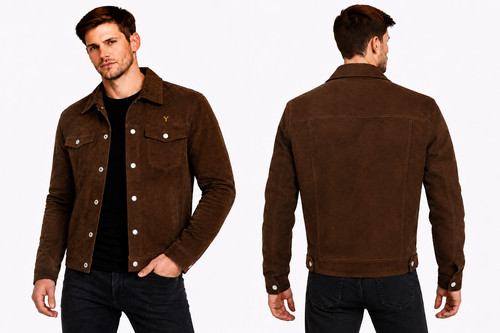Men brown wool - brown, trucker