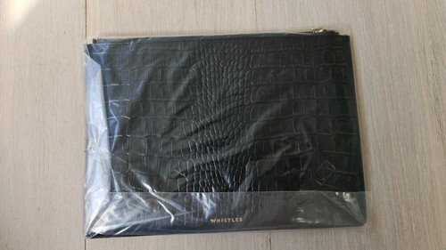 Whistles black leather croc - black,