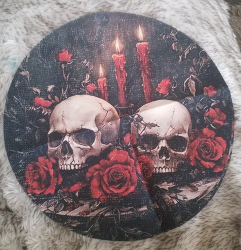 Skulls and roses tarot altar - tarot,