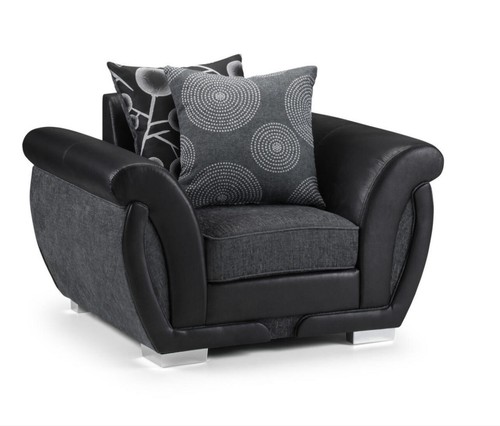 Fabric armchair grey - fabric, grey-black