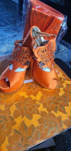 Italian shoe bag orange - italian,