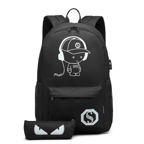 Black luminous school travel - black,