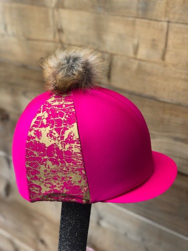 Horse riding hat silk fur - riding, pom
