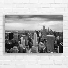 Dramatic New York City Skyline Black White Canvas Print Large Picture Wall Art