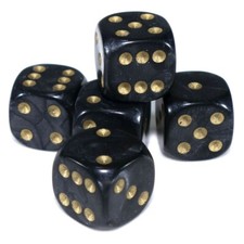 12mm Spot Dice - PEARL Black