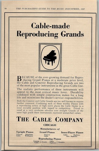 1927 the cable company pianos - cable,