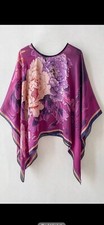 Classy Fine Vintage Quality Silk Kaftan /Kimono /Tunic Poncho Womens Free Size