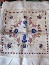 King George VI  Coronation Handkerchief 1937 princesses flags