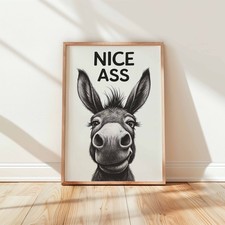 Funny Donkey Wall Art Print