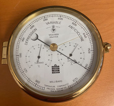 S E Wills Weather Master Precision Brass Barometer - Met Office Approved