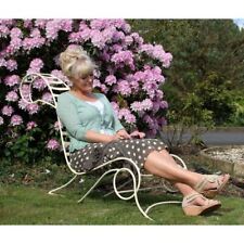 White "Rosey Templeton" Vintage Garden Recliner Chair