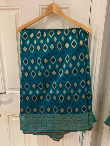 New green silk saree - with, not