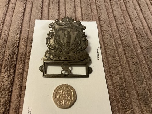 Vintage police hat plate - vintage,
