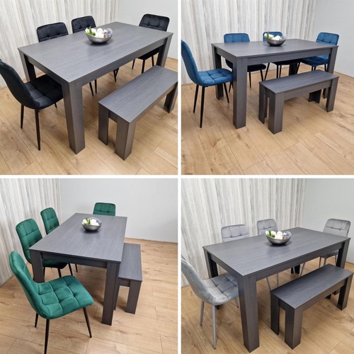 Grey dining table and - grey, chairs