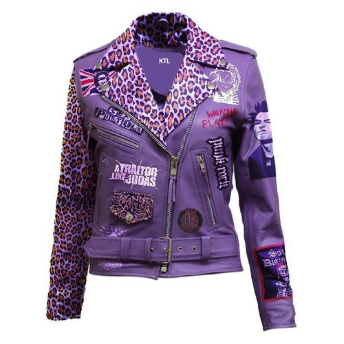 Jaguar print biker - print, patchwork