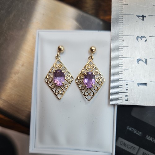 Vintage 9ct gold amethyst - vintage,