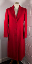 Vintage Womens Burberrys Red Wool Long Trench Coat VGC - UK 12
