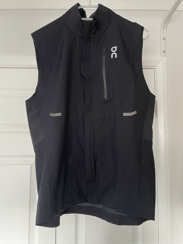 Running weather vest - on,