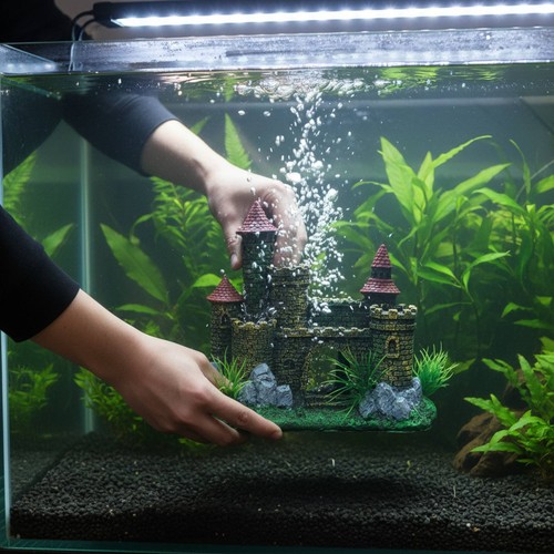 Aquatic pet aquarium castle - pet,
